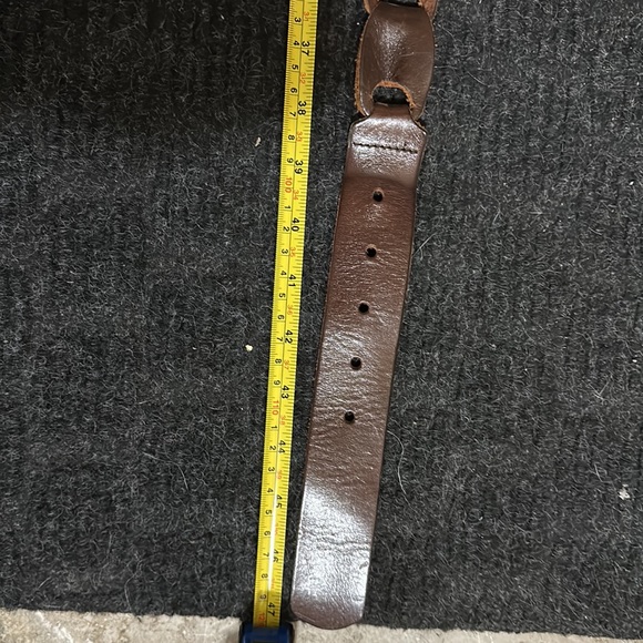 *Landes Brown Italian Leather Belt With Braid - Picture 7 of 7